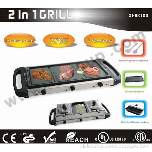 3 in 1 raclette grill for party